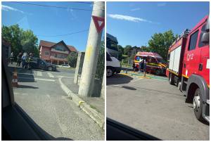 cats 1 - Încă un accident în Pitești. Impact între 2 mașini pe strada Basarabiei