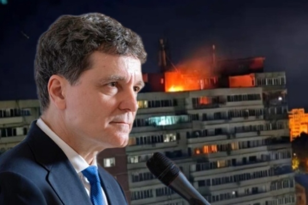 Nicușor Dan bloc galați dronă