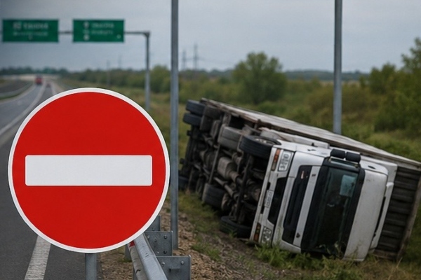 trafic restricționat tir răsturnat DEX 12 Pitești-Craiova