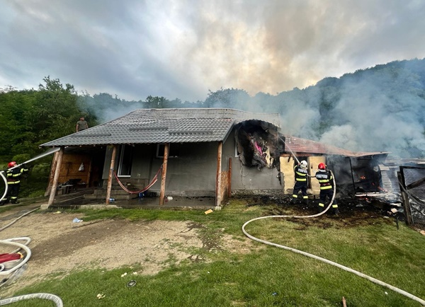Incendiu într-o gospodărie din Mihăești Sursă foto: ISU Argeș