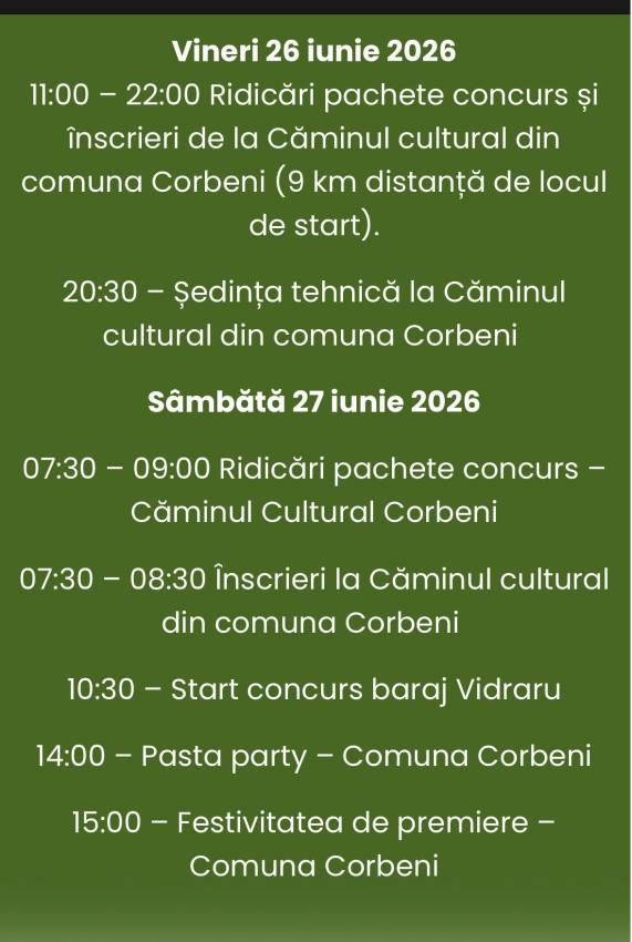 Vidraru Bike Challenge 2026 Corbeni
