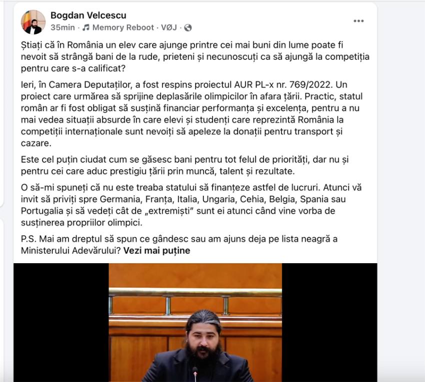 Sursă foto: FB Bogdan Velcescu