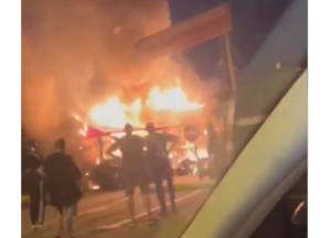 cats - Incendiu puternic în Pitești