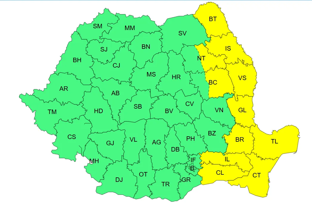 dasdsa E5Fhg - Cod galben de vreme rea în Argeș și în alte județe din țară