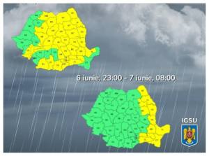 z 1 - Vijelii, grindină și ploi torențiale anunțate de ANM. Recomandările IGSU