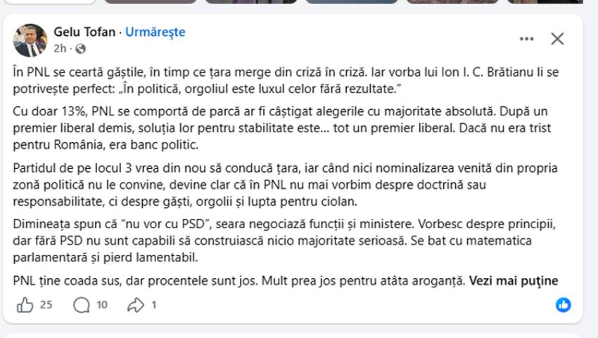 Sursă foto: screenshpot fb Gelșu Tofan