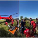 Atac al ursului și în Brașov. Bărbat transportat la spital cu elicopterul SMURD 11 Sursă foto: Departamentul pentru Situații de Urgență
