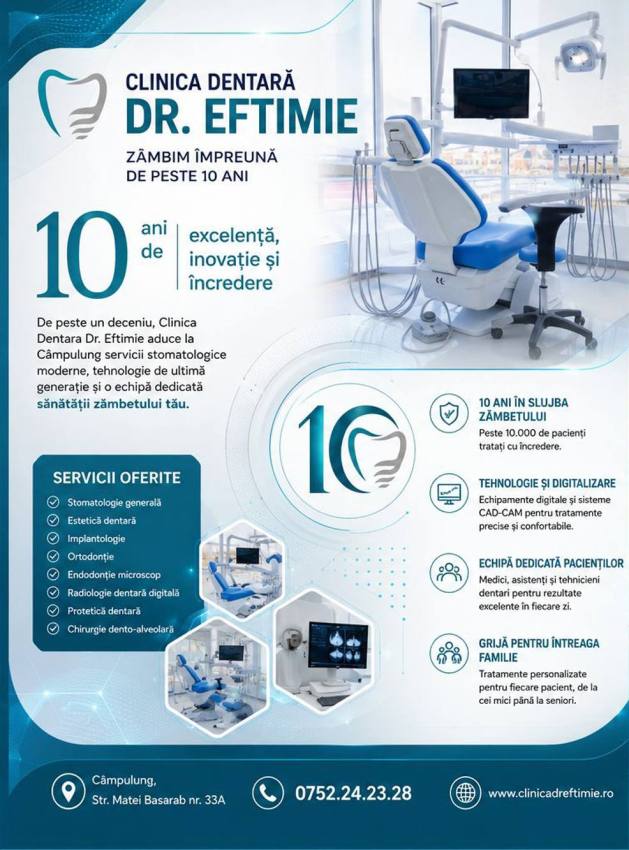 Dr. Eftimie - CLINICA DENTARĂ DR. EFTIMIE - 10 ani de excelență, inovație și încredere