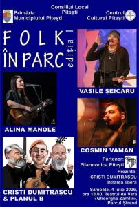 Vasile Șeicaru urcă azi pe scena Teatrul de Vară „Gheorghe Zamfir” din Parcul Ștrand 1 Folk in parc Pitesti