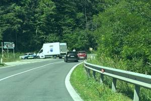 poliție DN 7 Cotmeana cisterna răsturnata