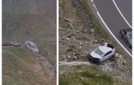 mașină răsturnată Transfăgărășan