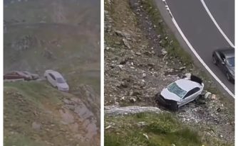 mașină răsturnată Transfăgărășan