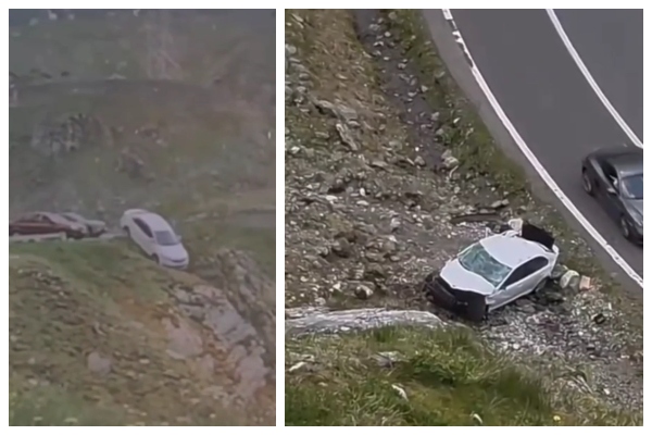 mașină răsturnată Transfăgărășan
