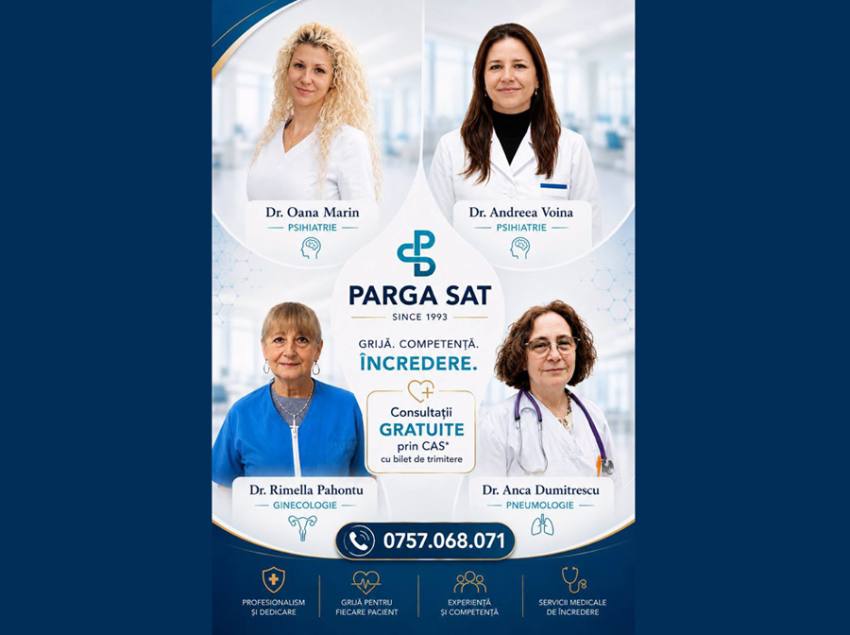 centrul emdical parga sat deschidere - Centrul Medical Parga Sat Câmpulung: consultații gratuite prin CAS la psihiatrie, pneumologie și ginecologie