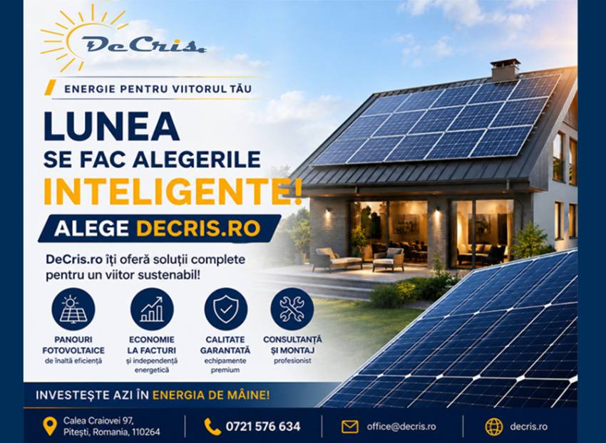 promobare fotovoltaice - Panouri fotovoltaice în Pitești: DeCris.ro promovează investițiile inteligente în energie verde