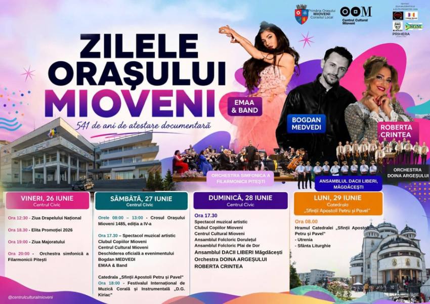 zilele orasului mioveni - EMAA, Orchestra Filarmonicii Pitești și spectacole pentru toate vârstele la Zilele Orașului Mioveni