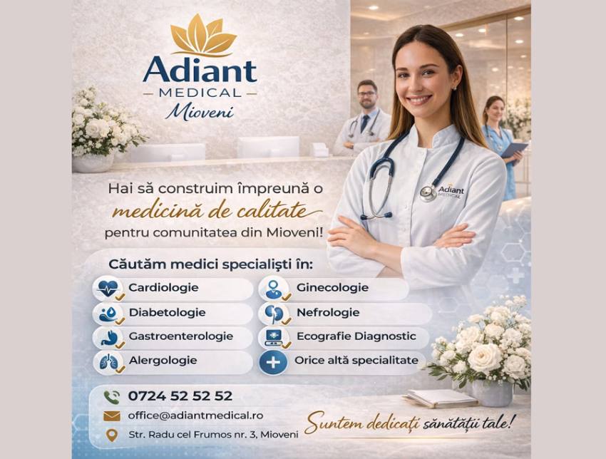 adiant 2 - Adiant Medical Mioveni își extinde echipa: angajează medici specialiști în mai multe domenii