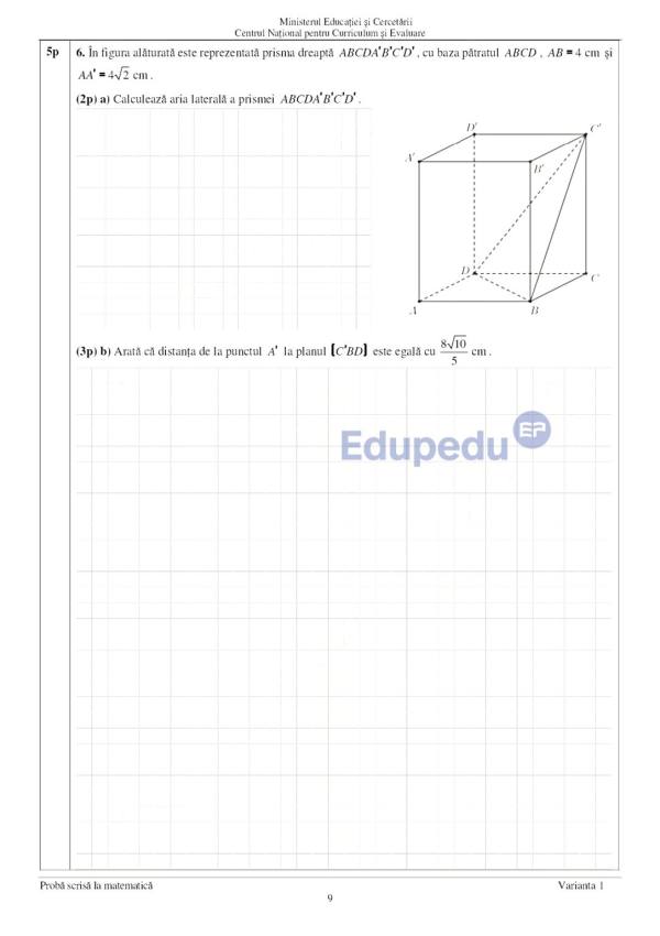 Subiecte Matematică Evaluarea Națională 2026. Ce au avut de rezolvat elevii la examen 8 batch ENVIII Matematica 2026 Var 01 LRO page 0009 1085x1536 1 - Subiecte Matematică Evaluarea Națională 2026. Ce au avut de rezolvat elevii la examen