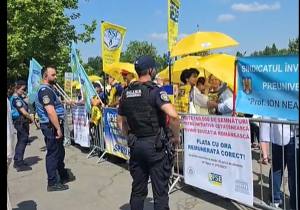Sursă foto: captură video Facebook Federația Sindicatelor din Educație „SPIRU HARET