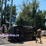accident DN 73 2 - Accident grav pe DN 73! Mașină răsturnată în Mărăcineni