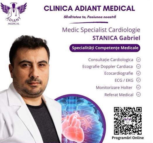 adiant - Sănătatea inimii începe cu prevenția! Dr. Gabriel Stănică oferă consultații la Clinica Adiant Medical
