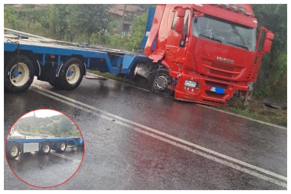 BeFunky collage 2026 07 01T184643.621 - Trafic blocat pe DN 7 din cauza unui incident auto. Un autotren implicat