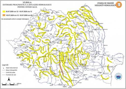 Avertizare hidrologică. Risc de inundaţii în Argeș și alte 36 de judeţe 1 hidro - Avertizare hidrologică. Risc de inundaţii în Argeș și alte 36 de judeţe