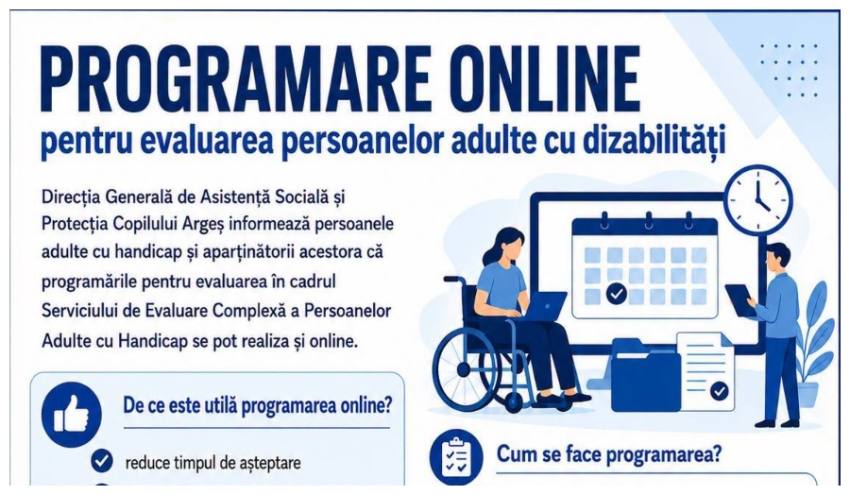 z 4 - ARGEȘ. Programare online pentru evaluarea persoanelor adulte cu dizabilități