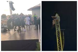 z 4 - (Video) Incidente la Zilele Ghimbavului: doi tineri au urcat pe scenă, iar o participantă s-a filmat de pe o schelă