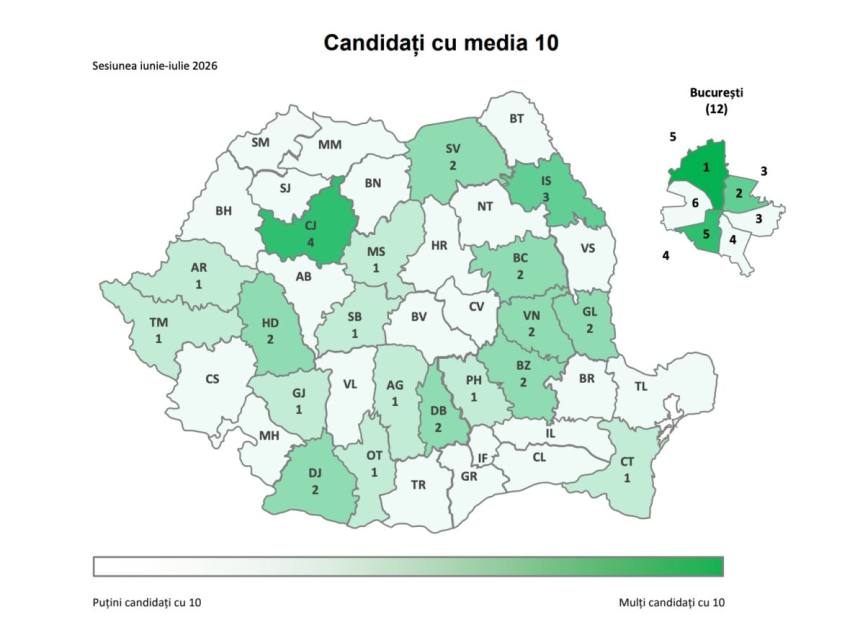 captura harta media 10 1180x885 1 - Harta mediilor de 10 la Bacalaureat 2026: unde au fost obținute cele mai multe