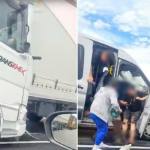 Accident în lanț pe A1! Un microbuz de transport persoane și 3 TIR-uri, implicate 10 accident sibiu A1