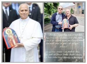 z 1 - O icoană pictată de un preot din Argeș a ajuns în mâinile Papei Leon al XIV-lea