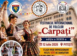 745442055 122186451794790737 1750942381660568708 n - Final spectaculos al Festivalului Internațional de Folclor „Carpați”, astăzi la Pitești. Paradă, flash mob și peste 500 de dansatori