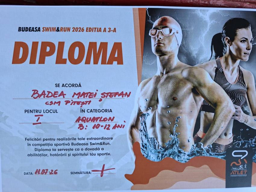 diploma inot - Matei Badea campion la nici 10 ani! Fiul consilierul județean Bogdan Badea a impresionat la Budeasa
