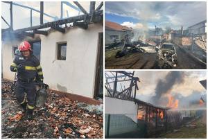 page - UPDATE: Incendiu devastator la Băjești. Anexe distruse, bărbat cu arsuri, autoturism făcut scrum