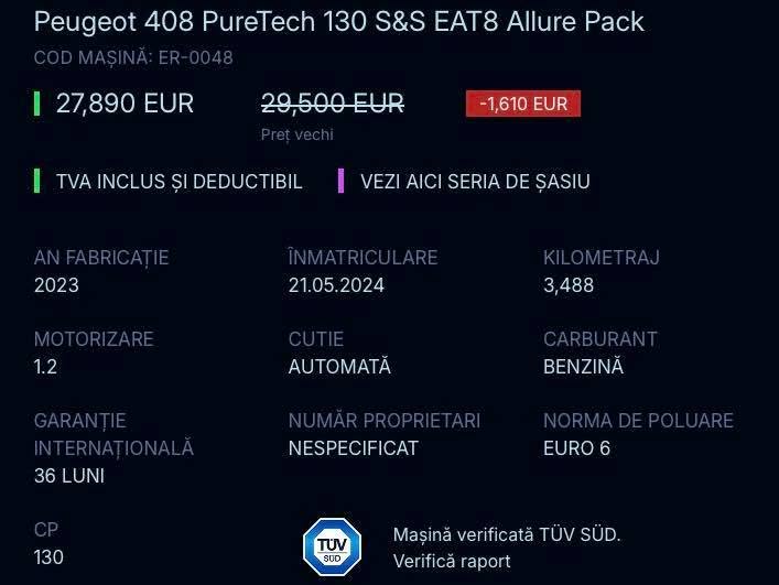 Eurial Certified Peugeot 408 Allure Pack