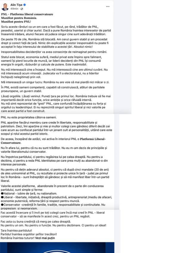 Sursă foto: screenshot FB ALin Tise