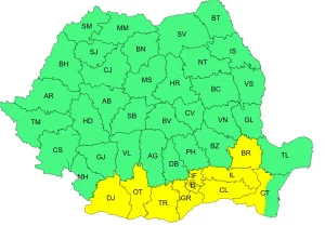 Argeșul se află sub avertizare de vreme rea. Nu scapă nici de caniculă 5 cod galben anm