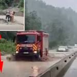 Alertă pe DN1! Pompierii intervin la Comarnic după ploile torențiale. Au fost trimise echipaje suplimentare 12 Sursă foto: screenshot video FB IGSU