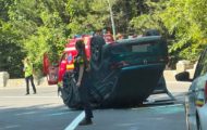 mașină răsturnată accident brașov
