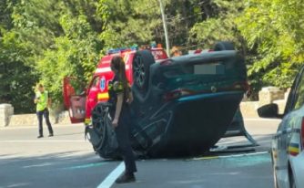 mașină răsturnată accident brașov