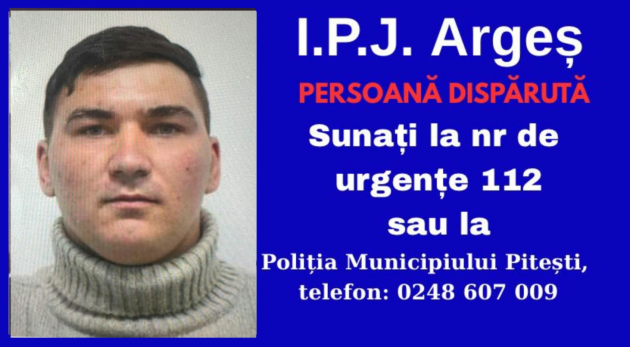 Tânăr din Argeș, dat dispărut! George are 28 de ani și este de negăsit din iunie 1 tanar disparut