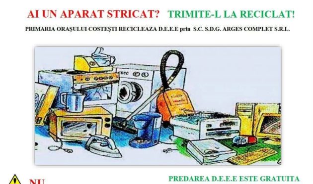 Ai aparate electrice vechi? Costești organizează o nouă campanie de reciclare 1 campanie la Costești