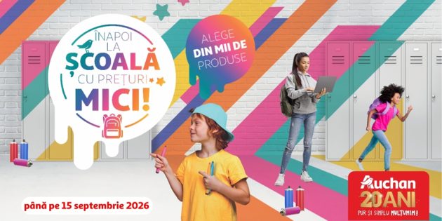 Auchan dă startul pregătirilor pentru școală: peste 2.000 de rechizite, prețuri de la 0,49 lei și 20% reducere la caiete prin reciclare 1 Sursă foto: Auchan