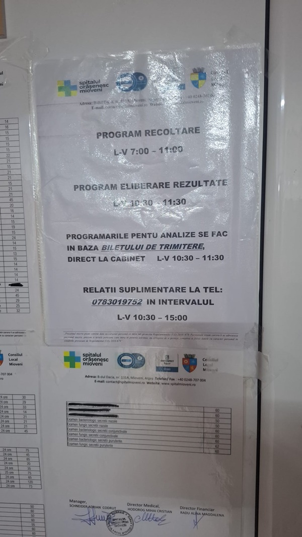 recoltare analize