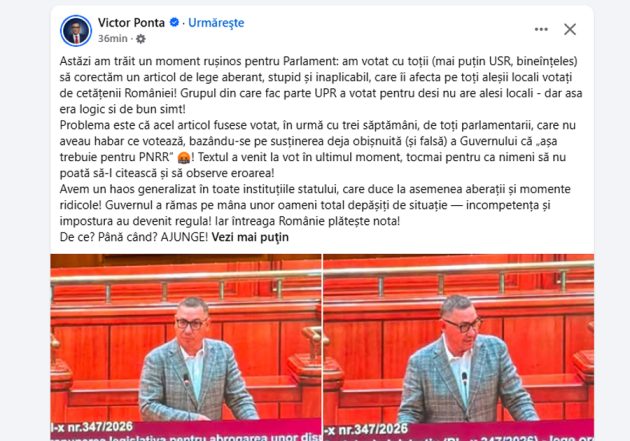 Sursă foto: FB Victor Ponta