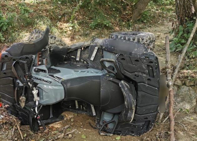 Accident Vlădești. ATV Răsturnat