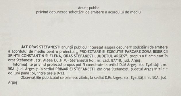 Parcare nouă în Ștefănești, în zona Bisericii „Sfinții Constantin și Elena”. Ce a decis APM Argeș 1 790732043 1853617775627197 4479990263980144090 n - Parcare nouă în Ștefănești, în zona Bisericii „Sfinții Constantin și Elena”. Ce a decis APM Argeș