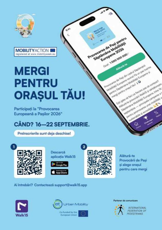 Piteștiul intră în competiția europeană a pașilor. Cum poți contribui cu fiecare plimbare 1 pitesti mergi pe jos - Piteștiul intră în competiția europeană a pașilor. Cum poți contribui cu fiecare plimbare