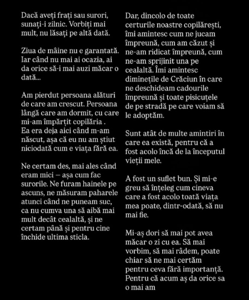 Mesajul Elizei Tănasie